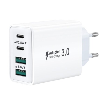 offerta a tempo: caricatore usb c presa, multiplo 40w 4 porto usbc caricabatterie rapido spina alimentatore — 18% da 10,99 € a 8,99 €