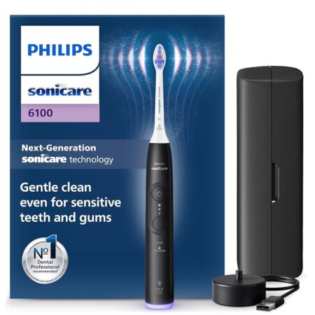offerta a tempo: philips sonicare 6100, spazzolino elettrico sonico con 2 modalità di spazzolamento — 29% da 139,99 € a 99,99 €
