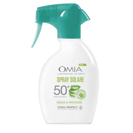 offerta a tempo: omia, spray solare protettivo spf50+ viso e corpo con aloe vera del salento — 17% da 13,80 € a 11,39 €