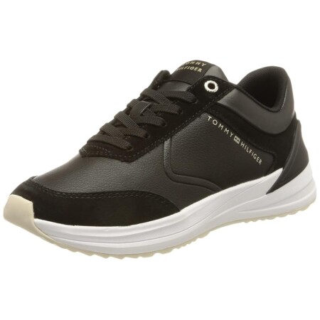 offerta a tempo: tommy hilfiger sneakers da runner donna scarpe sportive, nero (black) — 32% da 129,90 € a 88,82 €