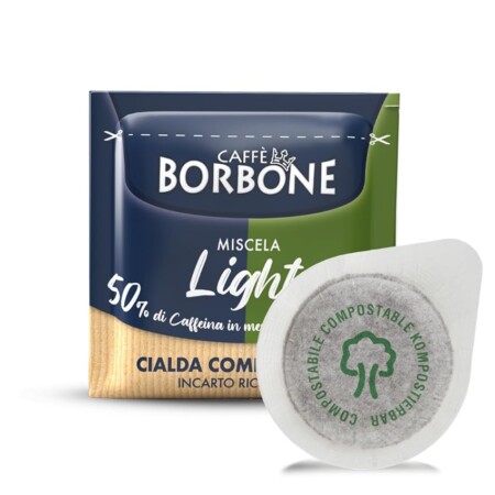 offerta a tempo: caffè borbone cialda compostabile miscela light, 50% di caffeina in meno della miscela blu — 13% da 21,25 € a 18,49 €
