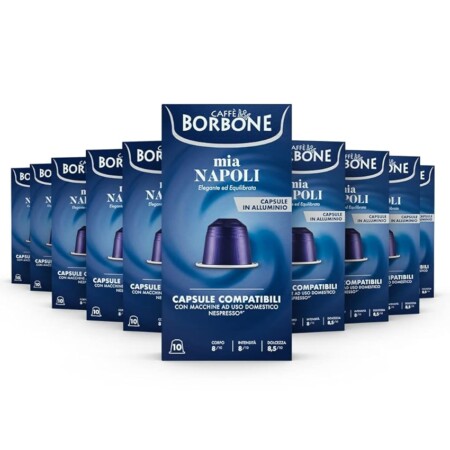 offerta a tempo: caffè borbone miscela mia napoli 100 capsule alluminio (10 confezioni da 10) — 13% da 23,82 € a 20,79 €