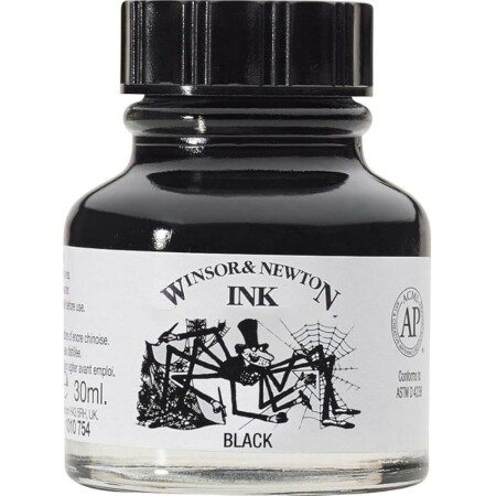 offerta a tempo: winsor & newton inchiostro colorato da disegno 30 ml nero — 15% da 9,90 € a 8,39 €