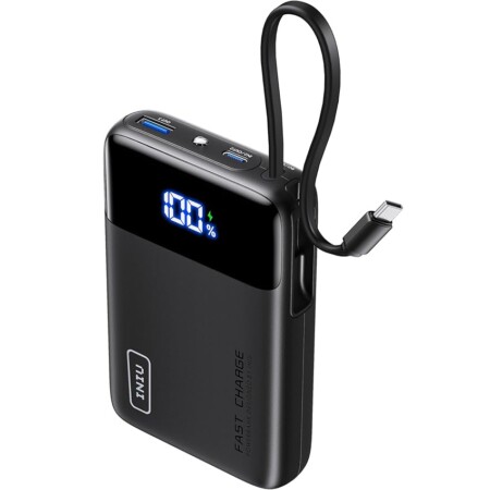 offerta a tempo: iniu power bank, 20000mah 45w ricarica rapida powerbank con cavo usb c integrati — 5% da 36,99 € a 35,14 €