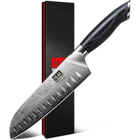 offerta a tempo: shan zu coltelli da cucina in acciaio a polvere, coltello giapponese santoku 20 cm — 31% da 35,98 € a 24,65 €