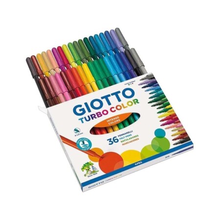 offerta a tempo: giotto turbo color astuccio da 36 pennarelli a punta fine, 2.8mm — 26% da 7,35 € a 5,45 €