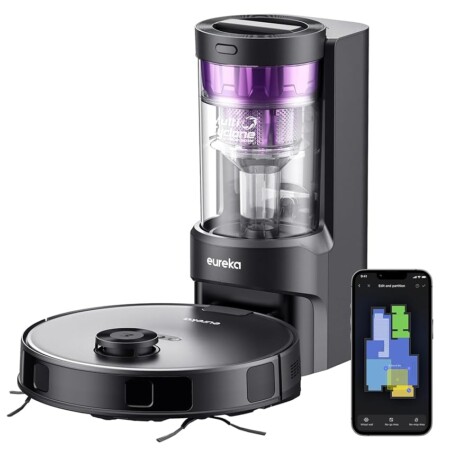 offerta a tempo: eureka nere10s robot aspirapolvere lavapavimenti con stazione — 24% da 249,00 € a 189,04 €