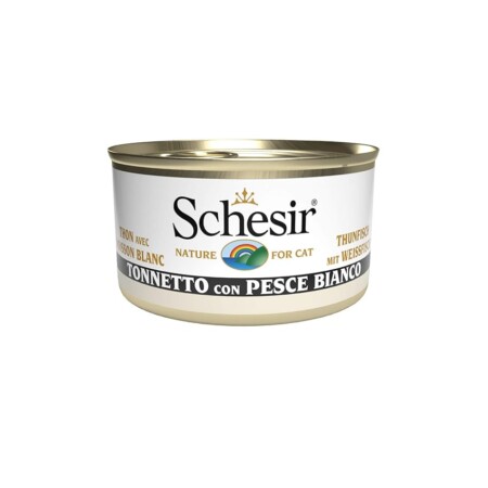 offerta a tempo: schesir, cibo umido per gatti adulti al gusto tonnetto con pesce bianco — 6% da 30,00 € a 28,20 €