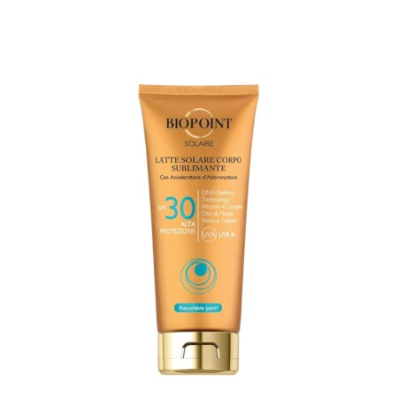 offerta a tempo: biopoint solaire latte solare corpo sublimante con protezione spf 30 e acceleratore di abbronzatura — 53% da 16,90 € a 8,00 €