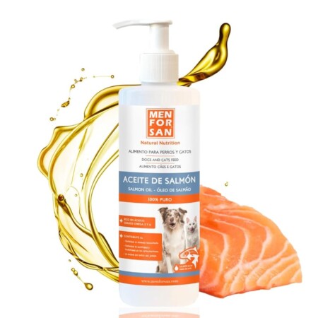 offerta a tempo: menforsan olio di salmone per cani e gatti 500ml, arricchisce la dieta quotidiana — 18% da 17,15 € a 14,06 €