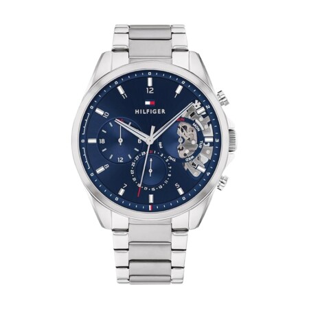 offerta a tempo: tommy hilfiger orologio analogico multifunzione al quarzo da uomo con cinturino in — 30% da 179,00 € a 125,99 €