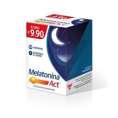 offerta a tempo: act melatonina 150 compresse — 37% da 9,90 € a 6,20 €