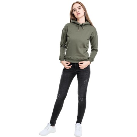 offerta a tempo: urban classics ladies hoodie donna felpa con cappuccio nero regular — 28% da 29,90 € a 21,44 €