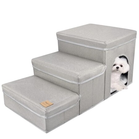 offerta a tempo: scaletta per cani a 3 gradini con cuccia — 40% da 47,99 € a 28,98 €