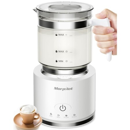 offerta a tempo: montalatte elettrico, morpilot milk frother in vetro — 5% da 49,86 € a 47,37 €