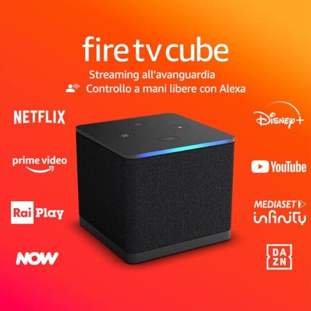 offerta a tempo: amazon fire tv cube (ultimo modello) — 19% da 159,99 € a 129,99 €