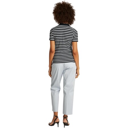 offerta a tempo: tommy hilfiger maglietta polo maniche corte donna slim fit, multicolore (dark night navy/ecru stp) — 15% da 79,90 € a 67,99 €