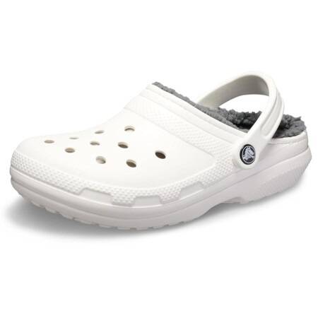 offerta a tempo: crocs unisex adulto classic lined clog sabot, white/grey — 35% da 59,99 € a 38,95 €