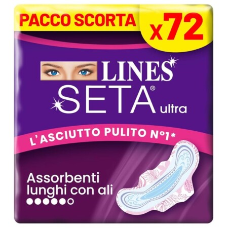 offerta a tempo: lines seta ultra assorbenti ultra lungo con ali, pacco scorta — 25% da 13,13 € a 9,90 €