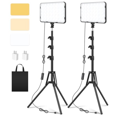 offerta a tempo: unicucp 2 kit di luci led per video con supporto a treppiede di 160cm — 23% da 69,99 € a 53,99 €