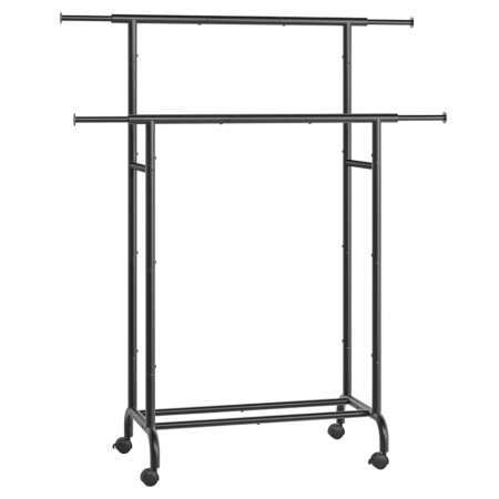 offerta a tempo: songmics stand appendiabiti doppio con ruote, attaccapanni estensibile in metallo — 17% da 40,99 € a 33,99 €