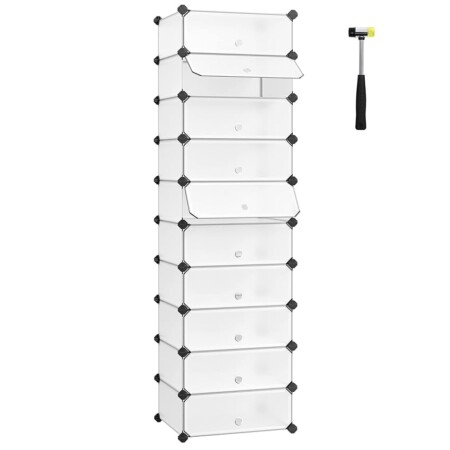 offerta a tempo: songmics scarpiera a 10 scomparti, scaffale componibile in plastica — 26% da 46,99 € a 34,99 €