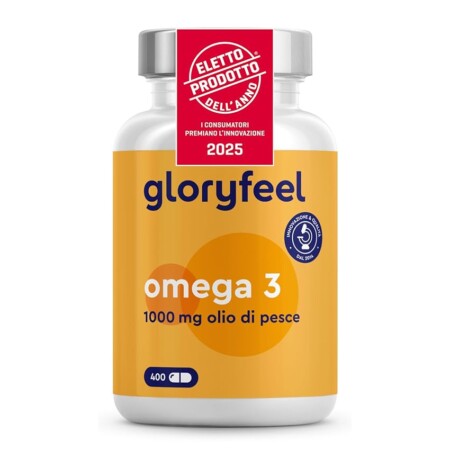 offerta a tempo: omega 3 olio di pesce 400 capsule eletto prodotto dell'anno 2025 (maxi scorta 13 mesi) — 31% da 36,99 € a 25,49 €