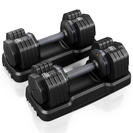 offerta a tempo: moziel set di manubri regolabili, coppia di pesi da 11 kg/24,5 kg per uomini e donne — 15% da 209,99 € a 179,49 €