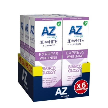 offerta a tempo: az dentifricio 3d white 6 pezzi — 40% da 14,99 € a 8,99 €
