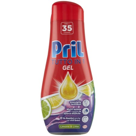offerta a tempo: pril gel all in one detersivo lavastoviglie liquido 35 lavaggi — 37% da 6,30 € a 3,99 €