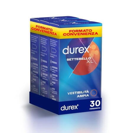 offerta a tempo: durex settebello xl, preservativi extra large — 30% da 27,99 € a 19,72 €