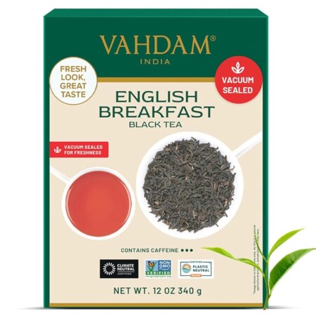 offerta a tempo: vahdam, tè nero originale english breakfast (340g) — 15% da 17,99 € a 15,29 €