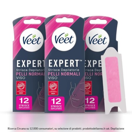 offerta a tempo: veet expert 36 strisce depilatorie per il viso — 30% da 13,49 € a 9,44 €