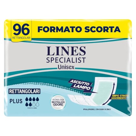 offerta a tempo: lines specialist pannoloni rettangolari, pannoloni per incontinenza donna e uomo — 15% da 28,52 € a 24,19 €