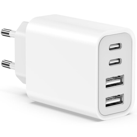 offerta a tempo: caricatore usb c, 45w 4 porte multiplo presa rapido usbc caricabatteria pd & qc spina — 5% da 8,99 € a 8,54 €