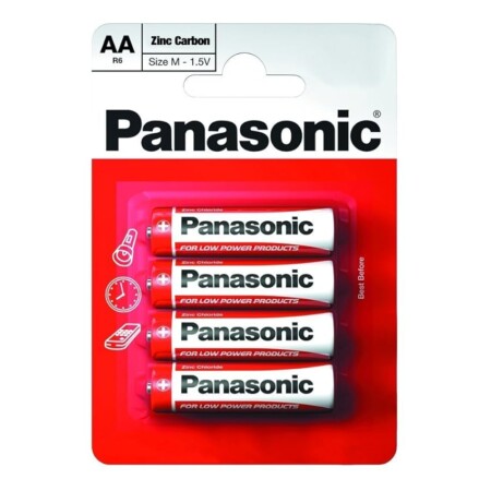 offerta a tempo: panasonic set di 4 batterie aa zinco carbonio monouso (la confezione può variare) — 28% da 7,74 € a 5,59 €
