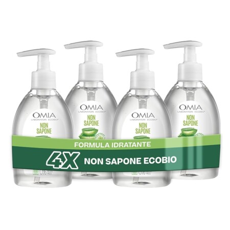 offerta a tempo: omia sapone liquido per le mani e per il viso 4 pezzi x 300ml — 40% da 15,99 € a 9,59 €