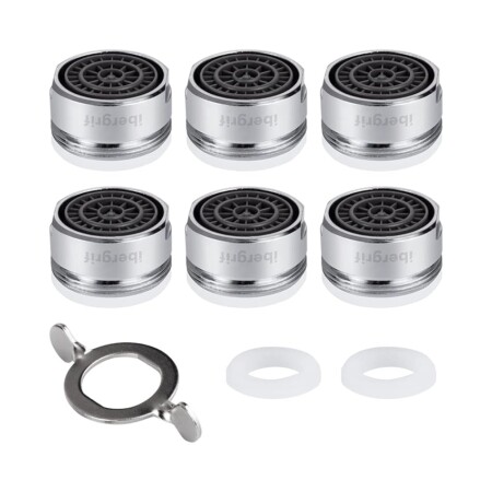 offerta a tempo: ibergrif m91005 6 pezzi filtri rubinetti lavandino rompigetto m24 aeratore rubinetto — 10% da 7,96 € a 7,19 €