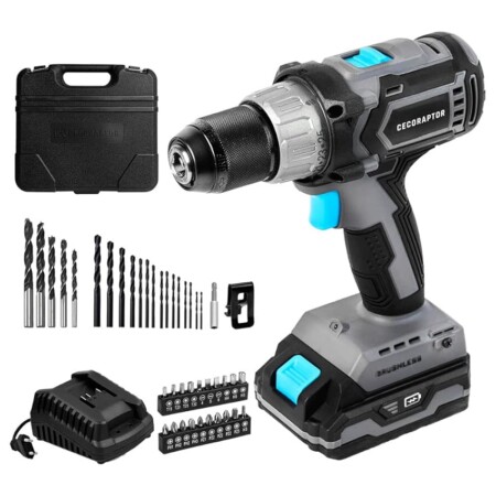 offerta a tempo: cecotec trapano avvitatore e perforatore a batteria + kit di accessori — 49% da 117,90 € a 59,90 €