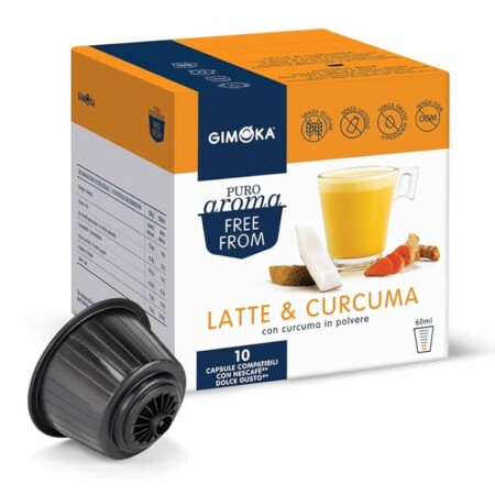 offerta a tempo: gimoka 30 capsule di latte e curcuma compatibili con nescafé dolce gusto — 67% da 9,00 € a 3,00 €