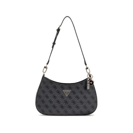 offerta a tempo: guess noelle ii top zipper shoulder bag coal logo — 22% da 125,00 € a 97,93 €