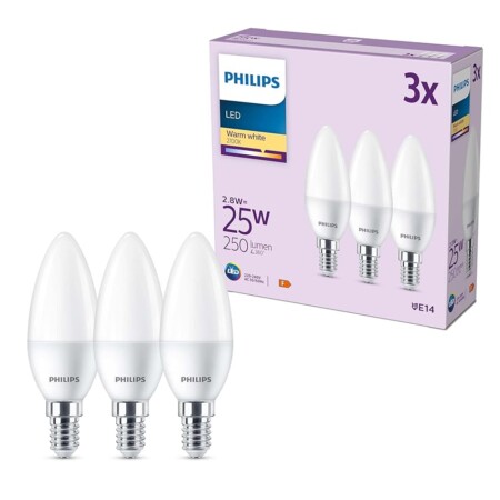 offerta a tempo: philips 3 lampadine led e14 — 48% da 13,49 € a 6,99 €