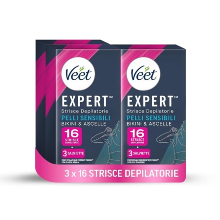 offerta a tempo: veet expert 36 strisce per pelli sensibili — 32% da 13,09 € a 8,87 €