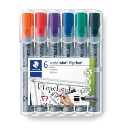 offerta a tempo: staedtler 356 b wp6 marker da flipchart, 6 pezzi — 15% da 13,80 € a 11,77 €