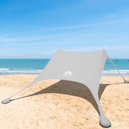 offerta a tempo: night cat tenda da spiaggia baldacchino parasole upf 50+ protezione uv con pali alluminio — 29% da 119,99 € a 85,73 €