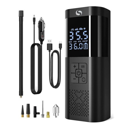 offerta a tempo: compressore daria portatile + accessori — 50% da 35,99 € a 17,99 €