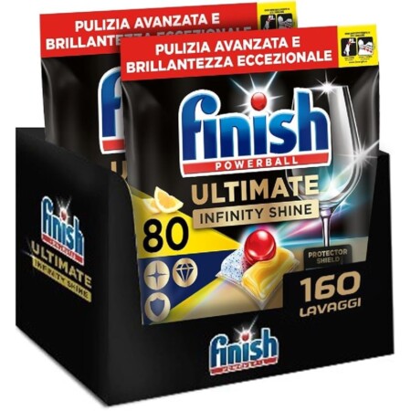 offerta a tempo: finish ultimate infinity shine 160 pastiglie lavastoviglie — 45% da 47,23 € a 25,99 €