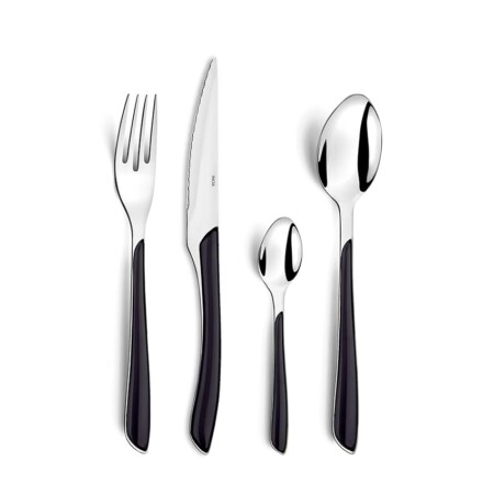 offerta a tempo: eclat servizio di posate 24 pezzi, colore: nero — 39% da 64,30 € a 39,43 €