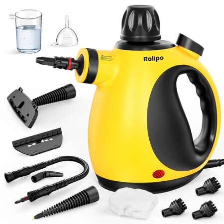 offerta a tempo: rolipo pulitore a vapore portatile pressurizzato con 11 accessori e blocco di sicurezza — 15% da 49,99 € a 42,49 €