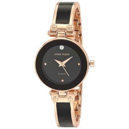 offerta a tempo: anne klein orologio da donna a bracciale rigido, con quadrante con vero diamante — 15% da 53,00 € a 45,28 €